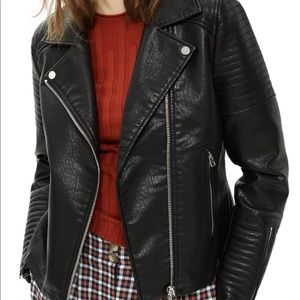 Faux leather Moto jacket from Topshop
